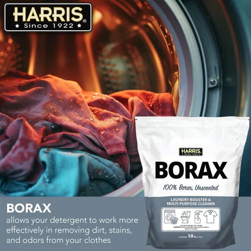 Vista 5 de Harris Borax Polvo Refuerzo para lavandería con agua dura y limpiador multiusos, 4.5 kg (sin fragancia)