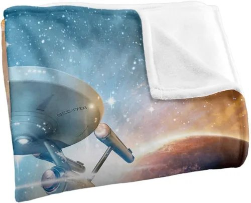 Vista 3 de Star Trek Final Frontier - Manta con licencia oficial de tacto sedoso, súper suave, 50 x 60 pulgadas