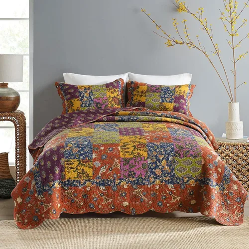 Vista 23 de Secgo Juego de edredón twin para cama - Edredones 100% algodón tamaño twin, colchas negras con 2 fundas de almohada, ropa de cama ligera reversible