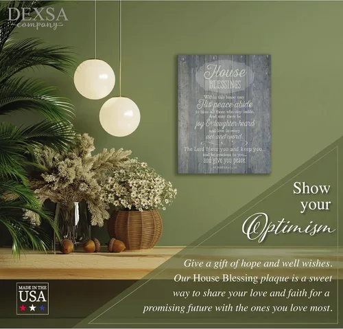 Vista 3 de DEXSA House Blessing - Placa de madera fabricada en los Estados Unidos - 11.75 x 15 pulgadas - Decoración de pared con marco elegante Ojo