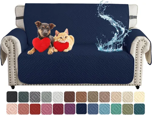 Vista 11 de XINEAGE - Funda 100% impermeable para silla y sofá para mascotas, funda antideslizante para sofá lavable, funda para silla con 1 cojín, protector