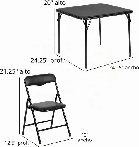 Vista 5 de Flash Furniture Mindy Kids - Juego de mesa y sillas plegables de 3 piezas para guardería y aulas, juego de mesa de actividades y sillas para niños