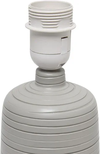 Vista 6 de Simple Designs LT2085-TAU - Lámpara de mesa de cerámica lineal texturizada, color gris pardo