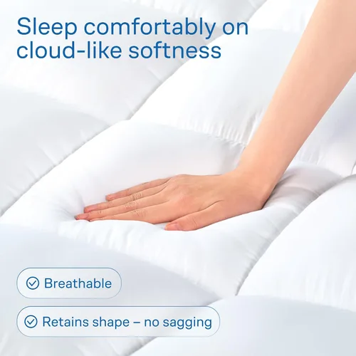 Vista 8 de Niagara Cubrecolchón Individual - Cubrecolchón Pillow Top Transpirable Refrescante para Alivio del Dolor de Espalda - Cubrecolchón de Ajuste