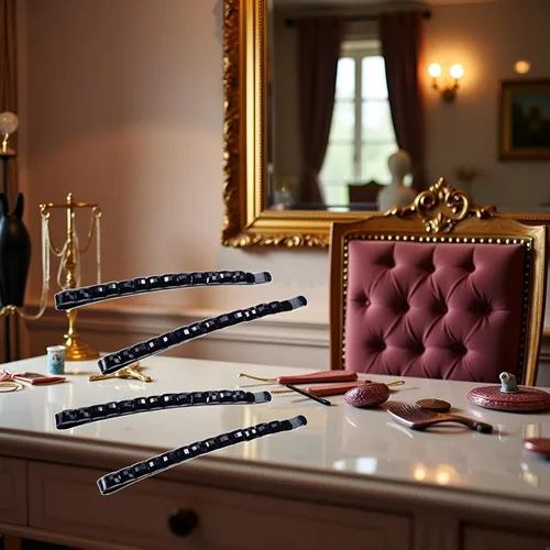 Vista 5 de 4 pasadores de diamantes de imitación negros, horquilla de pelo brillante, horquilla de cristal de diamante, horquilla, decoración brillante