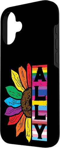 Vista 2 de iPhone 16 Lgbt Gay Ally Sunflower Rainbow Pride Flag Men Women Kids Case