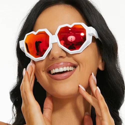 Vista 5 de laureles Gafas de sol Y2K con forma de corazón de moda 2023 de una pieza para mujer, gafas de sol de gran tamaño para hombre