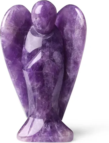Vista 17 de YATOJUZI Estatua de ángel de obsidiana negra de 5 cm decorativa con cristales curativos de Reiki, piedra natural pulida tallada a mano, figuritas