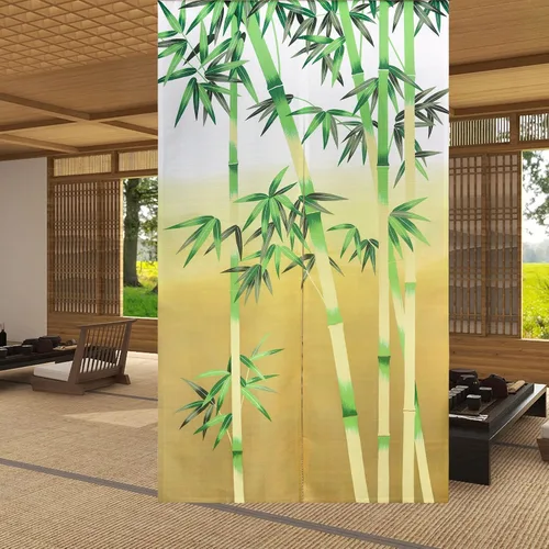 Vista 18 de LIGICKY Cortina japonesa Noren para puerta, diseño de círculo, estampado, para decoración del hogar, 33.5 x 59 pulgadas