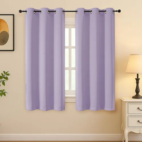 Vista 84 de Simplebrand Juego de 2 paneles de cenefa aguamarina para ventana de cocina de 14 pulgadas de largo, cortinas de oscurecimiento de habitación