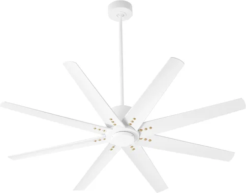 Vista 2 de LUZAIRE DESIGN Oxygen 3-108-6 I Fleet - Ventilador de techo moderno de 8 aspas de 72 pulgadas con control de pared, motor reversible de seis Latón