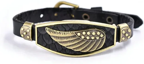 Vista 4 de Bigbabybig 3 pulseras de cuero estilo surfista con alas de ángel punk, étnicas tribales y étnicas para hombres y mujeres, pulsera trenzada de cuero