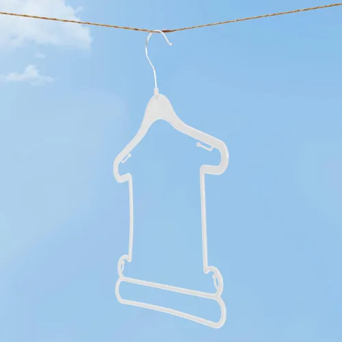 Vista 8 de iplusmile Perchas de plástico para ropa de niños, 10 piezas, color blanco