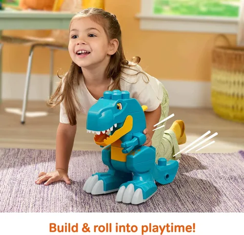 Vista 7 de MEGA BLOKS Fisher-Price - Juguete de bloque de dinosaurio T-Rex 3 en 1