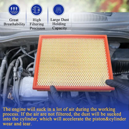 Vista 5 de CA7440 Filtro de aire de motor para INFINITI QX56 NISSAN Armada Frontier NV1500 NV2500 NV3500 Pathfinder Titan Xterra Jeep Grand Cherokee SUZUKI