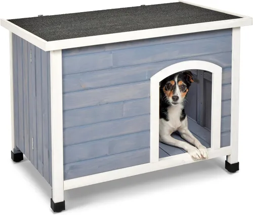 Vista 8 de MidWest Homes for Pets Eilio - Casa plegable de madera para perros, no requiere herramientas para el montaje, casa para perros ideal para razas