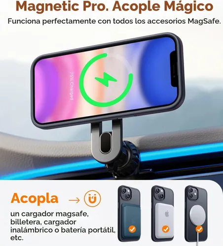 Vista 3 de CANSHN Funda magnética compatible con iPhone 11 [Compatible con Magsafe] [Translúcida Mate] Delgada fina a prueba de golpes funda protectora