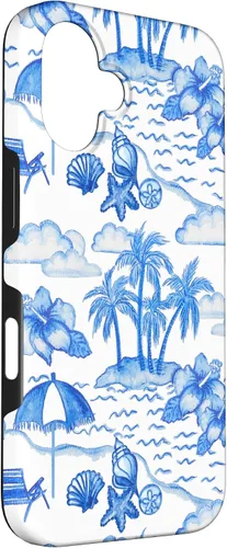 Vista 3 de Funda para iPhone 16 Coastal Nieta Preppy Hawaiian Hibiscus Coconut Girl