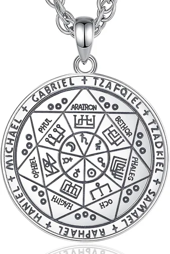 Vista 183 de CELESTIA Medallas de plata de ley 925 San Miguel/San Cristóbal/San Benito/San Gabriel/Virgen María/Jesús/Caravaca/Metatrón/Sello de los Siete