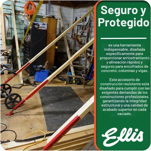 Vista 5 de Ellis Manufacturing Company Soporte de pared y columna de hormigón con placa doblada - Soporte de forma de hormigón - Tensor de tensor ajustable