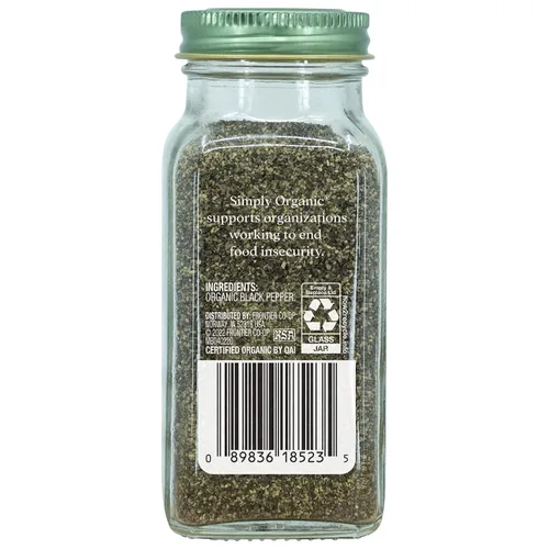 Vista 2 de Simply Organic Pepper, Black Medium Grind certificado orgánico, recipientes de 2.31 onzas (paquete de 3)