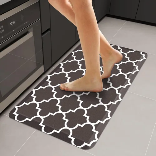 Vista 78 de WISELIFE Tapete de cocina acolchado antifatiga, 17.3 x 28 pulgadas, antideslizante, resistente, de PVC, ergonómico, impermeable, cómodo
