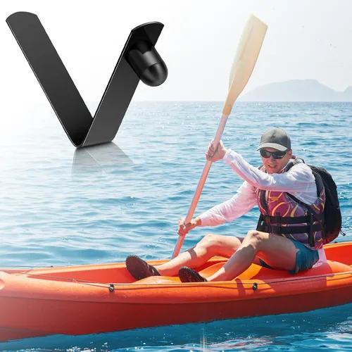 Vista 4 de Moxweyeni 8 clips de resorte con botón de presión, clips de poste de tienda de campaña de acero inoxidable, clips de resorte de remo para kayak