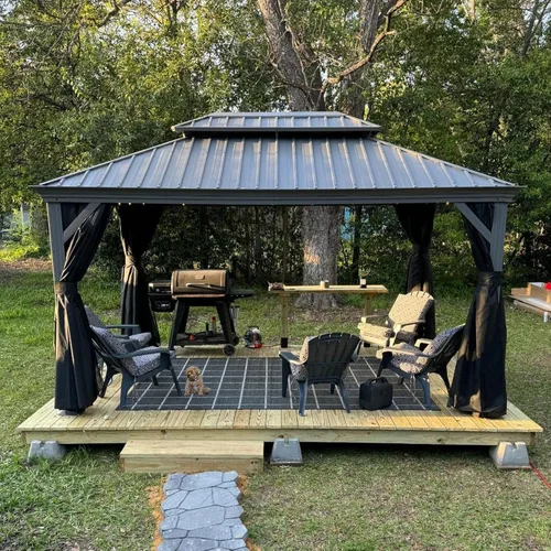 Vista 42 de PURPLE LEAF - Gazebo para exteriores de 10 x 12 pies, con sistema de drenaje