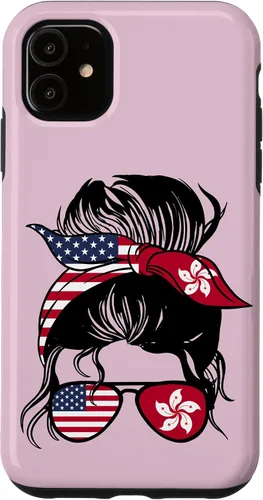 Vista 5 de Funda para iPhone 14 Half Hong Kong Half American Mix Hong Kong Roots