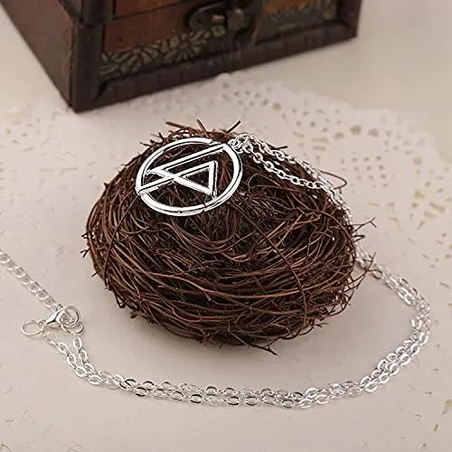Vista 3 de Chester Bennington Collar Rock Band Grupo Heavy Metal Music Logo Plata Color Colgante Moda Simple Caliente Joyería Hombres Venta Al Por Mayor