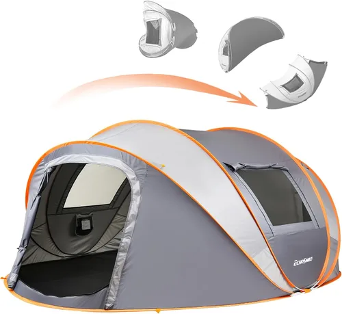 Vista 21 de EchoSmile Tienda de campaña desplegable para 2/4/6 personas, fácil instalación, cúpula resistente al agua, portátil con bolsa de transporte Negro