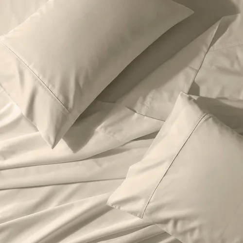 Vista 11 de Royal Tradition Cool and Crisp Percale Cotton 4pc Sheet Set (Full Size, Blue) Made in USA Breathable Classic Bed Sheets