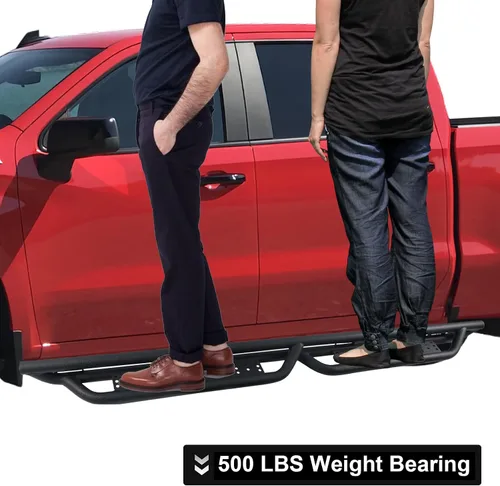Vista 7 de Estribos mejorados, barras Nerf de escalón lateral compatibles con Ram 1500 2009-2018, Ram 1500 Classic Crew Cab 2019-2024