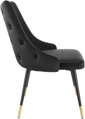 Vista 4 de Modway Adorn Silla auxiliar de comedor de terciopelo copetudo, color negro, 25 pulgadas de profundidad x 22 pulgadas de ancho x 34 pulgadas de alto