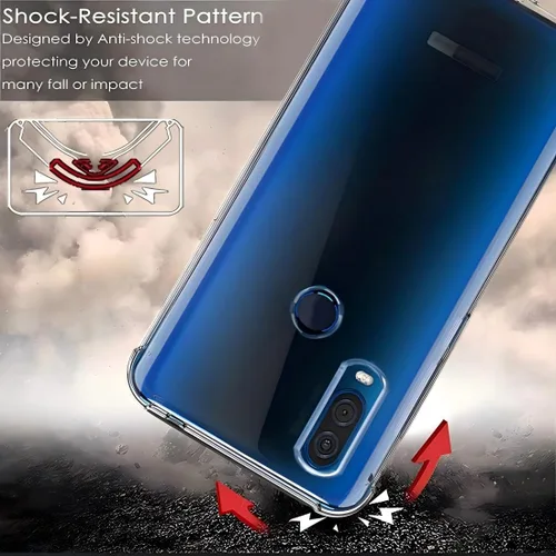 Vista 5 de USTIYA Funda para Motorola One Vision Clear TPU Cuatro Esquinas Cubierta Protectora Transparente Suave Funda