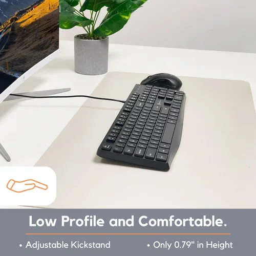 Vista 4 de X9 Performance Teclado con cable, teclado ergonómico ultra delgado de tamaño completo para computadora, teclado USB básico para computadora