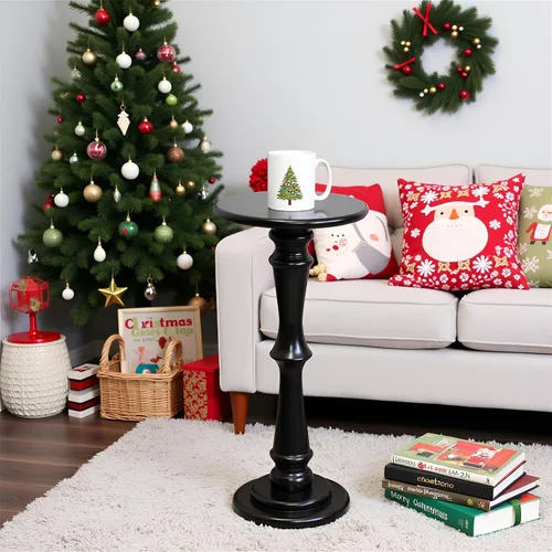 Vista 4 de SwallowLiving Mesa de bebida de madera maciza para espacios pequeños, mesa