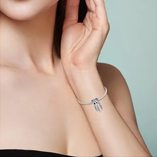 Vista 4 de MULA Dijes de plata de ley 925 para pulseras y collares, colgantes colgantes de cuentas para árbol familiar, joyería de regalo para mujeres y niñas