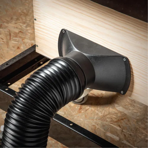 Vista 6 de POWERTEC 70150 Colector rectangular de polvo – Plástico ABS, accesorio de diámetro exterior de 4 pulgadas para manguera y accesorios de recolección
