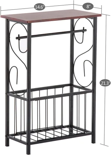 Vista 3 de Mesa auxiliar, mesa auxiliar para sofá y cama, mesa auxiliar multifuncional para interiores, mesa auxiliar de noche, mesita de noche para espacios