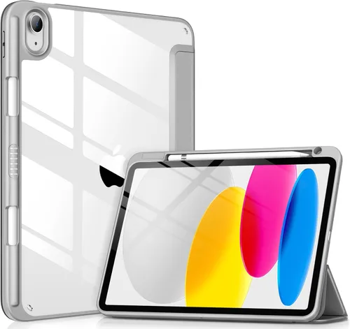 Vista 16 de DTTOCASE - Funda para iPad de 10.ª generación de 2022, 10.9”, reverso transparente y marco de poliuretano termoplástico antigolpes