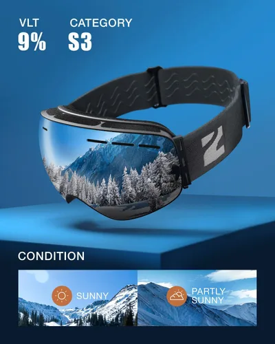 Vista 2 de ZIONOR X - Gafas de esquí - Gafas de snowboard con lente desmontable OTG para hombres, mujeres y adultos