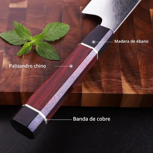Vista 6 de FINDKING Cuchillo de pelar de damasco de 5 pulgadas, hoja compacta y versátil para cortar frutas y cocinas pequeñas, cuchillo de emparejamiento