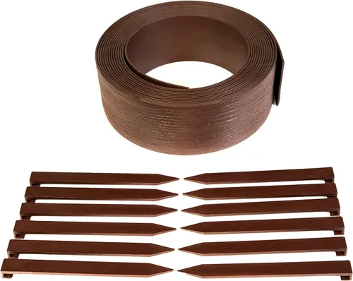 Vista 12 de EasyFlex Borde compuesto para excavar paisaje con estacas de anclaje, borde superior recto de 4.5 pulgadas, borde de borde de jardín, kit de 20 Negro
