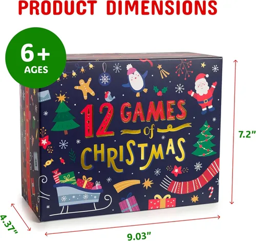 Vista 5 de Gutter Games 12 juegos de Navidad - Paquete de noche de juegos familiares para niños y adolescentes - Divertidos juegos de fiesta de Navidad