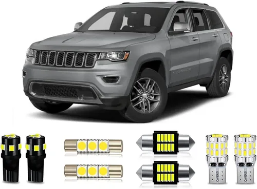 Vista 8 de Paquete de bombillas LED blancas compatibles con Jeep Grand Cherokee 2005, 2006, 2007, 2008, 2009, 2010, luz de domo de mapa interior, luz