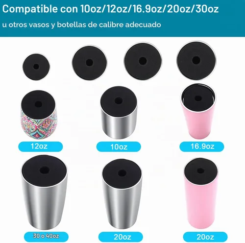 Vista 4 de Honoson 4 tamaños, 8 piezas de vasos de espuma Turner para vasos de espuma de PVC de 1/2 pulgada, accesorios para todos los vasos de 10 a 40 onzas