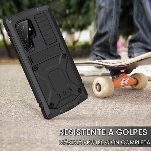 Vista 6 de Simicoo Compatible con Samsung S20 Ultra Metal Bumper Funda de silicona Militar a prueba de golpes resistente resistente Funda protectora de Negro