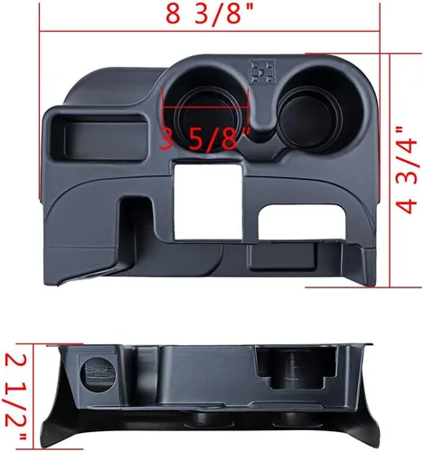 Vista 3 de Astra Depot Bandeja de consola central negra compatible con Dodge Ram 1500/2500 / 3500 / 3500 2003-2012