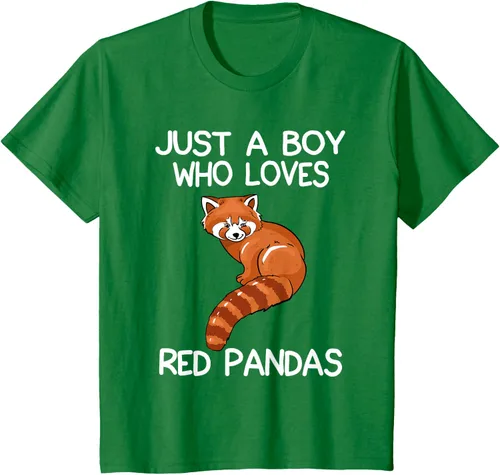 Vista 31 de Just A Boy Who Loves Red Pandas Gift - Camiseta con diseño de panda roja, Negro, S